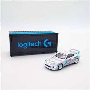 Tarmac Works 1/64 Toyota Supra RZ Logitech G AURORA with Container - Logitech Special Edition