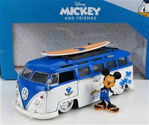  JADA - VOLKSWAGEN - T1 SAMBA MINIBUS 1962 - WITH TOPOLINO MICKEY MOUSE FIGURE - WALT DISNEY