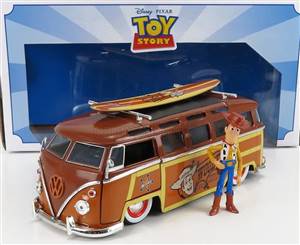  JADA - VOLKSWAGEN - T1 SAMBA MINIBUS 1962 - WITH WOODY TOY STORY FIGURE - WALT DISNEY