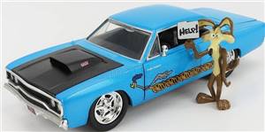  JADA - PLYMOUTH - ROAD RUNNER COUPE 1970 WITH WILE E. COYOTE FIGURE - LOONEY TUNES