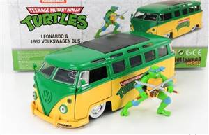  JADA - VOLKSWAGEN - T1 MINIBUS 1962 - TMNT LEONARDO NINJA TURTLES - TARTARUGHE NINJA