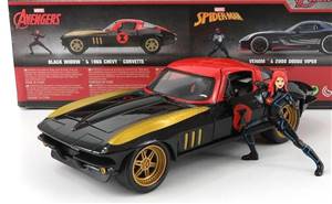  JADA - CHEVROLET - CORVETTE COUPE WITH FIGURE BLACK WIDOW 1966