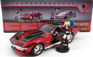  JADA - CHEVROLET - CORVETTE STINGRAY COUPE 1969 WITH HARLEY QUINN FIGURE