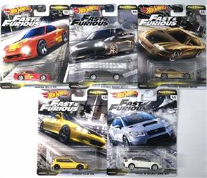 Hot Wheels 20202 Premium Fast and Furious Fast Tuners Set of 5 Cars