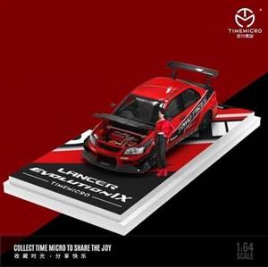  1/64 Mitsubishi Lancer EVO 9th Gen. TOYO TIRES RED with Figure - TIME MICRO